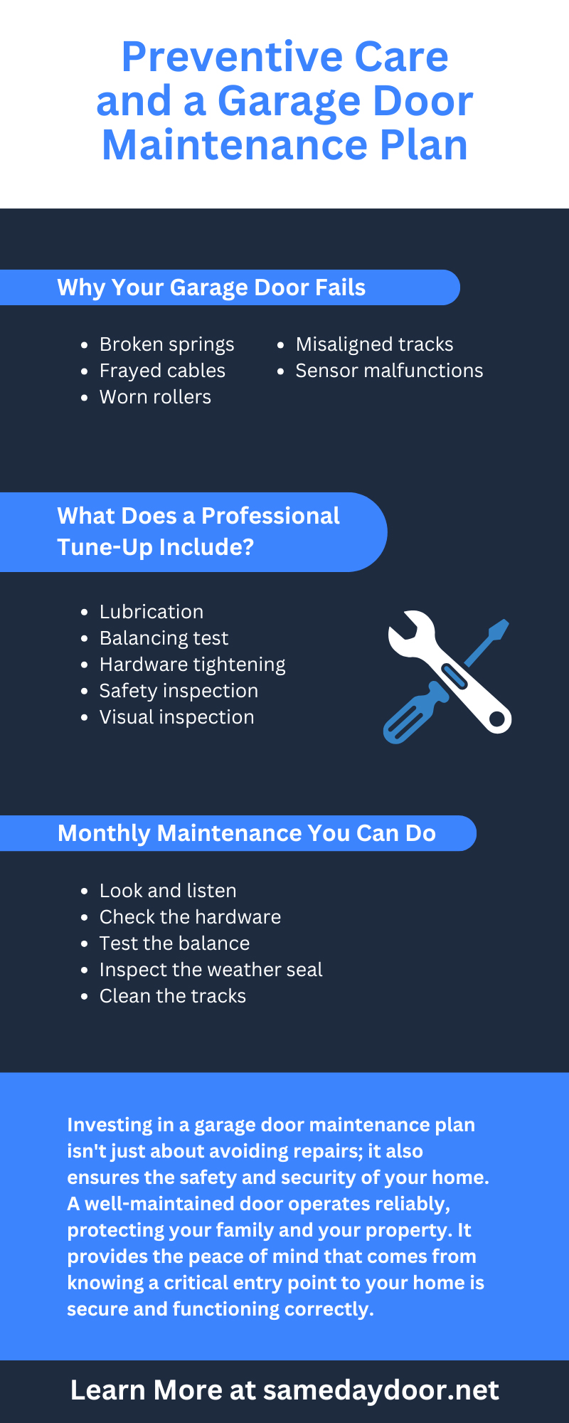 Preventive Care and a Garage Door Maintenance Plan